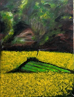 Spring in yellow mountain 80x60cm acrylic on canvas